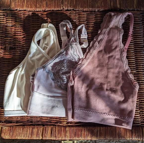 🌸 Dusty Pink & Purple Bralette Mini Set (3 pack) L XL - Picture 2 of 12